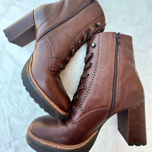 Naturalizer Dark Brown Combat Boots - Picture 9 of 12
